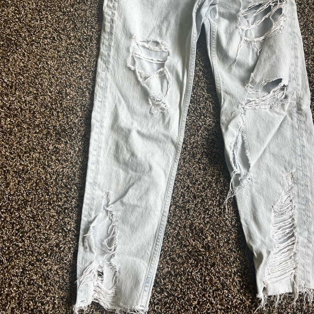 Blue Boyfriend Jeans with Distressed Details - Picture 3 of 7